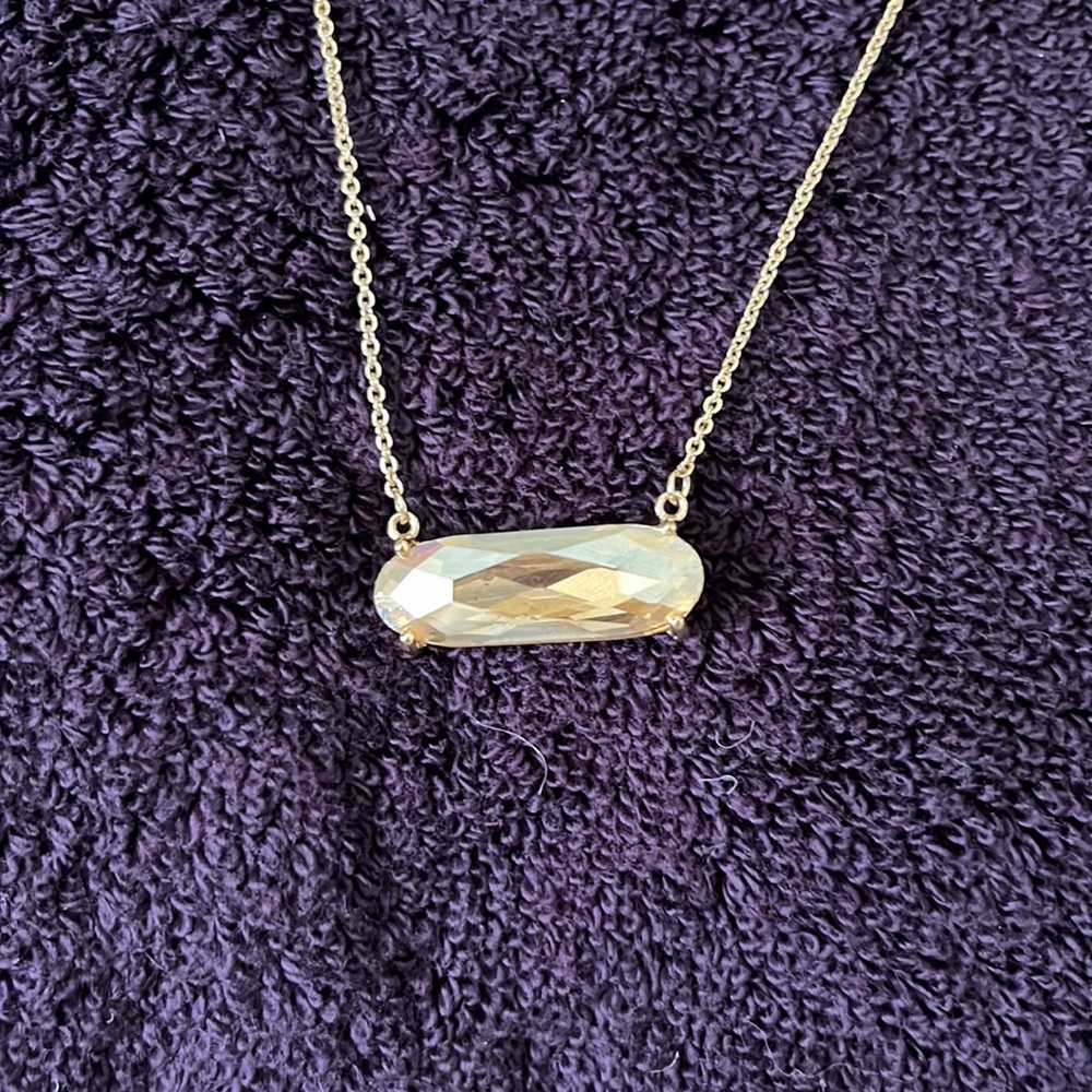 Gold Necklace with Yellow Gem